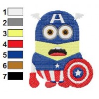 Despicable Me Captain America Embroidery Design